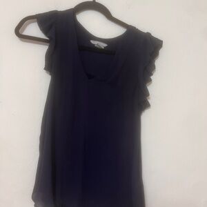 H&M Deep Blue Ruffle Sleeve Blouse